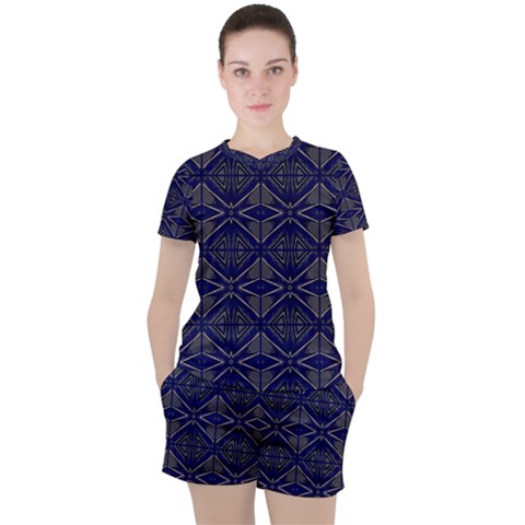 Seamless Pattern Ornament Symmetry Women s Tee And Shorts Set by Pakrebo