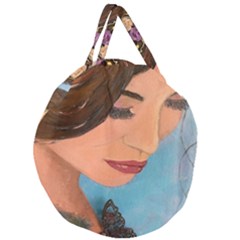 Flower Crown Giant Round Zipper Tote by CKArtCreations