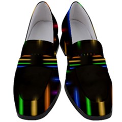 Neon Light Abstract Pattern Women s Chunky Heel Loafers by Mariart