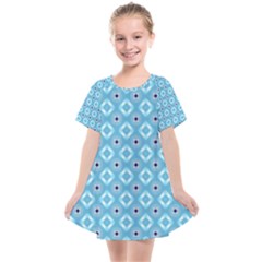 Blue Pattern Kids  Smock Dress by HermanTelo