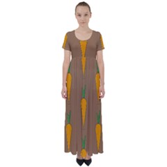 Healthy Fresh Carrot High Waist Short Sleeve Maxi Dress by HermanTelo