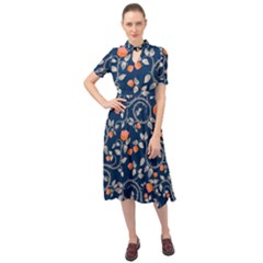 Midnight Florals Keyhole Neckline Chiffon Dress by VeataAtticus