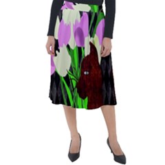 The Cat And The Tulips Classic Velour Midi Skirt  by bloomingvinedesign