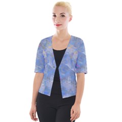 Abstract Triangles Geometric Cropped Button Cardigan by Bajindul