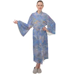 Abstract Triangles Geometric Maxi Tie Front Velour Kimono by Bajindul