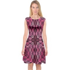 Abstract Pattern Mandala Decorative Capsleeve Midi Dress by Pakrebo