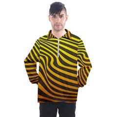 Wave Line Curve Abstract Men s Half Zip Pullover by HermanTelo