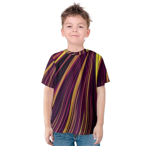 Lines Swinging Fantasy Kids  Cotton Tee by Bajindul