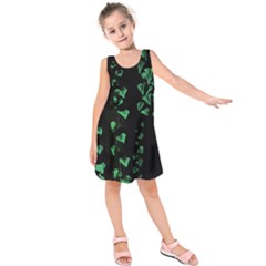 Botanical Dark Print Kids  Sleeveless Dress by dflcprintsclothing