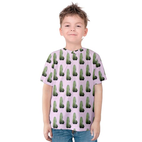 Cactus Pink Pattern Kids  Cotton Tee by snowwhitegirl