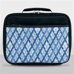 Geometric Overlay Blue Lunch Bag by Bajindul