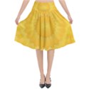 Wave Lines Yellow Flared Midi Skirt View1