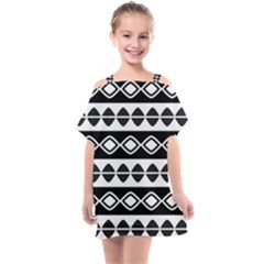 Ethnic Tribal Pattern Kids  One Piece Chiffon Dress by Pakrebo