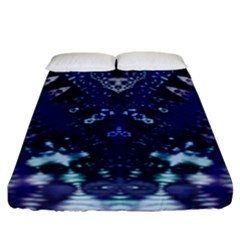 Blue Fractal Lace Tie Dye Fitted Sheet (king Size) by KirstenStar