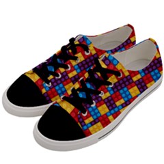 Lego Background Game Men s Low Top Canvas Sneakers by Mariart