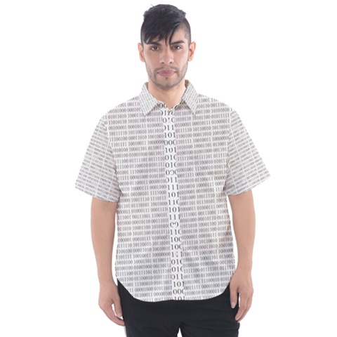 Binary Background Men s Short Sleeve Shirt by Bajindul