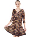 Wallpaper Iron Quarter Sleeve Front Wrap Dress View1