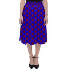 Blue Pattern Red Texture Classic Midi Skirt by Mariart