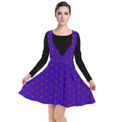 Blue Pattern Red Texture Plunge Pinafore Dress by Mariart