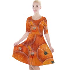 Pumpkin Halloween Fall Thanksgiving Quarter Sleeve A-line Dress by Pakrebo