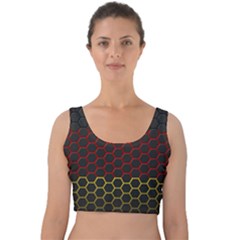 Germany Flag Hexagon Velvet Crop Top by HermanTelo