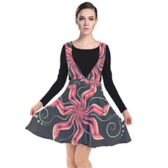 Flower Abstract Plunge Pinafore Dress by HermanTelo