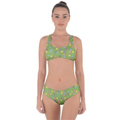 Balloon Grass Party Green Purple Criss Cross Bikini Set by HermanTelo