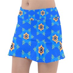 Pattern Backgrounds Blue Star Tennis Skirt by HermanTelo