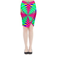 Maze Rainbow Vortex Midi Wrap Pencil Skirt by HermanTelo