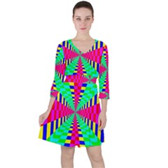 Maze Rainbow Vortex Ruffle Dress by HermanTelo