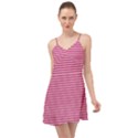 Gingham Plaid Fabric Pattern Pink Summer Time Chiffon Dress View1