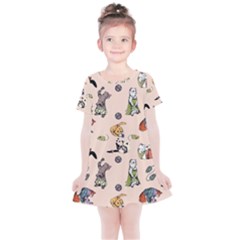 Funny Cats Kids  Simple Cotton Dress by Sobalvarro