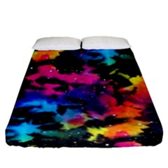 Tie Dye Rainbow Galaxy Fitted Sheet (queen Size) by KirstenStar