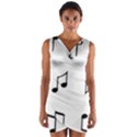 Piano Notes Music Wrap Front Bodycon Dress View1