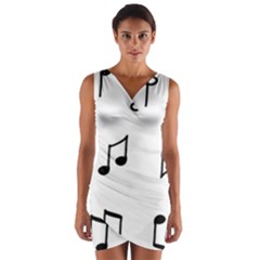 Piano Notes Music Wrap Front Bodycon Dress by HermanTelo