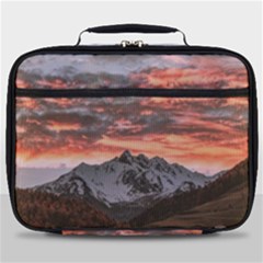 Scenic View Of Snow Capped Mountain Full Print Lunch Bag by Pakrebo