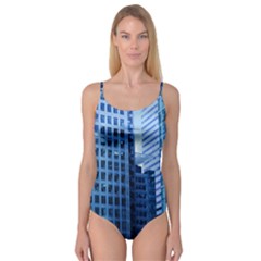 City Blue Building Construction Camisole Leotard  by Pakrebo