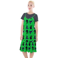 Gothic Girl Rose Green Pattern Camis Fishtail Dress by snowwhitegirl