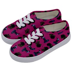 Gothic Girl Rose Pink Pattern Kids  Classic Low Top Sneakers by snowwhitegirl