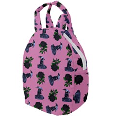 Gothic Girl Rose Light Pink Pattern Travel Backpacks by snowwhitegirl