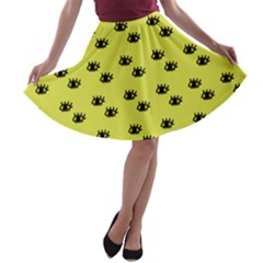 Yellow Eyes A-line Skater Skirt by snowwhitegirl