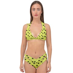 Yellow Eyes Double Strap Halter Bikini Set by snowwhitegirl