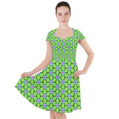 Pattern Green Cap Sleeve Midi Dress by Mariart