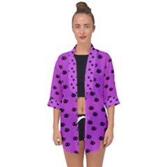 Purple Eyes Open Front Chiffon Kimono by snowwhitegirl