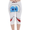 Smiley Face Laugh Comic Funny Velvet Capri Leggings  View1