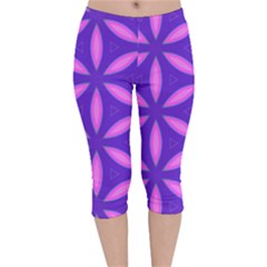 Purple Velvet Capri Leggings  by HermanTelo