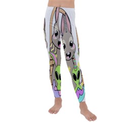 Graphic Kawaii Bunnies Kids  Lightweight Velour Leggings by Sudhe