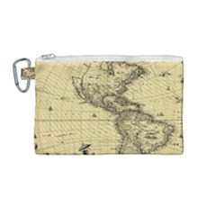 Map Vintage Old Ancient Antique Canvas Cosmetic Bag (medium) by Sudhe