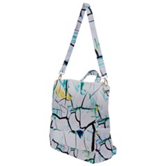 White And Multicolored Illustration Crossbody Backpack by Wegoenart