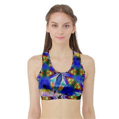 Art Kaleidoscope Meditation Mosaic Sports Bra With Border by Wegoenart